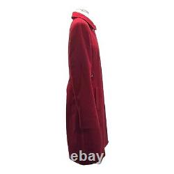 Vintage LARRY LEVINE Womens 4 Wool Mid Length Pea Coat Long Winter Jacket RED