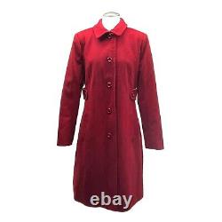 Vintage LARRY LEVINE Womens 4 Wool Mid Length Pea Coat Long Winter Jacket RED