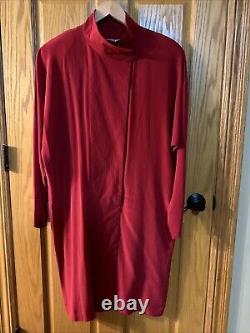 Vintage LIZ CLAIBORNE Red 100% Silk Dress Size 10