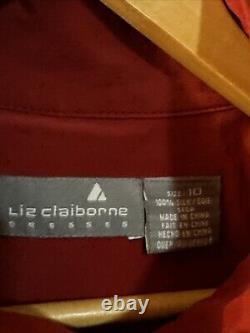 Vintage LIZ CLAIBORNE Red 100% Silk Dress Size 10