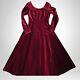 Vintage Laura Ashley Velvet Dress Size 14 Red Dramatic Gothic Christmas Maxi