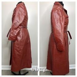 Vintage Leather Cordovan Trench Coat fully lined 8