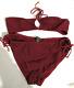 Vintage Louis Vuitton Burgundy Red Checked Bikini Bathing Suit Size 38 Euc