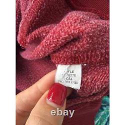 Vintage Lucky Brand womens zip up hoodie sweatshirt M embroidered red Y2K crane