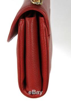 Vintage MARK CROSS Red Pebbled Leather Murphy Satchel Top Handle Handbag