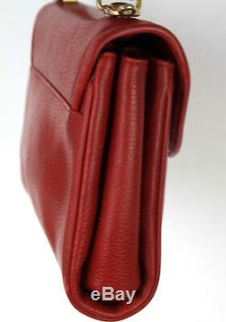 Vintage MARK CROSS Red Pebbled Leather Murphy Satchel Top Handle Handbag