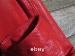Vintage Melanzona Red LUXURY Belted Leather Wrap Jacket Womens Size Small