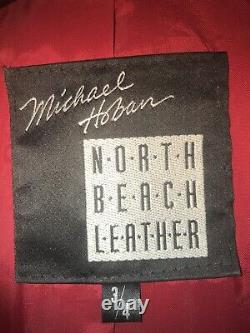 Vintage Michael Hoban North Beach Womens Soft Leather Small Dress Red with Jacket