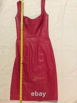 Vintage Michael Hoban North Beach Womens Soft Leather Small Dress Red with Jacket