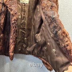 Vintage Mink Coat Jacket Womens Large Brown Red 60s 70s Ladies Fur Authentic
