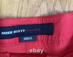 Vintage Miss Sixty red mini pleated low rise skirt size Small y2k RARE