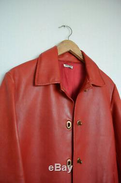 Vintage Miu Miu red leather coat jacket 38 size xs-med US 4-6 AU 8-10