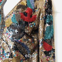 Vintage Neil Bieff/Arturo Herrera Silk Sequined Jacket