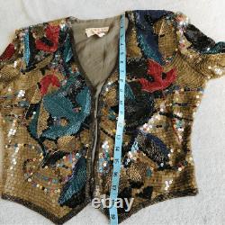 Vintage Neil Bieff/Arturo Herrera Silk Sequined Jacket