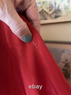 Vintage Norma Kamali 80s Avant Garde Red Draped Dress Poet Balloon Sleeve 8 OOAK