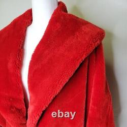 Vintage O'BRIANE PARIS made in France Red SOFT Faux Fur Coat Sz M/L RARE