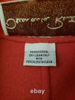 Vintage OSCAR DE LA RENTA Oversized Coat Womens Red Wool Overcoat size 4