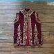 Vintage Original 1960s Deep Burgundy Velvet Hendrix Style Gold Embroidered Vest