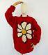 Vintage Pachamama 90s Iconic Red Flower Daisy Jumper Sweater Wool Chunky 18 L