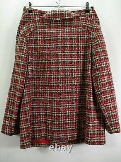 Vintage Pendelton Suit Womens 16 Red Plaid Virgin Wool Jacket Skirt 1950's