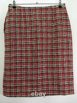 Vintage Pendelton Suit Womens 16 Red Plaid Virgin Wool Jacket Skirt 1950's