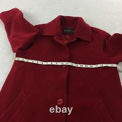 Vintage Pendleton Dress Coat Size 12 P Womens Petite Dark Red Long Wool Career