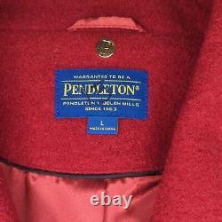 Vintage Pendleton Red 100% Wool Pea Coat Size Large
