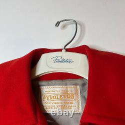 Vintage Pendleton Womens Pea Coat Size Large Red Gold Tag Read Description
