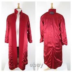 Vintage Pendleton Womens Solid Red Wool Cashmere Long Trench Top Coat Size 12