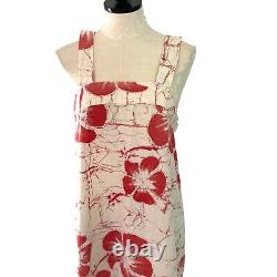 Vintage Penneys Hawaii Womens Maxi Dress Size Medium Floral Button Straps Pocket