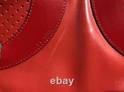 Vintage Prada Bowling Red Leather Shoulder Hand Bag