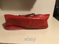 Vintage Prada Bowling Red Leather Shoulder Hand Bag