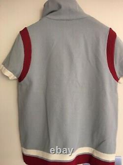 Vintage Prada Short Sleeves Light Blue Top Red Details Size 40. Used