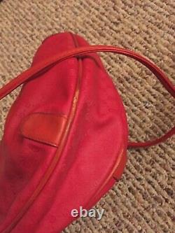 Vintage RARE Red GUCCI GG Crossbody Monogram Shoulder Bag