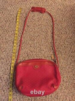 Vintage RARE Red GUCCI GG Crossbody Monogram Shoulder Bag