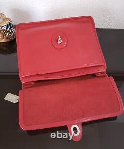 Vintage RED COACH WILLIS Handbag 9927 Leather Nickel Top Handle RARE BEAUTY
