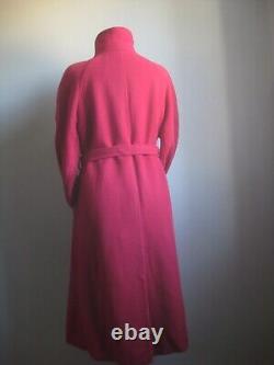 Vintage RED PURE NEW WOOL COAT 12 14 ENGLISH LADY belt 100% fit flare raspberry