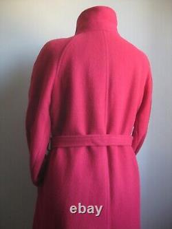 Vintage RED PURE NEW WOOL COAT 12 14 ENGLISH LADY belt 100% fit flare raspberry