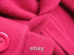 Vintage RED PURE NEW WOOL COAT 12 14 ENGLISH LADY belt 100% fit flare raspberry