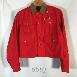 Vintage Ralph Lauren Fishing Hunting Jacket size 8 Womens EUC Red fly fish plaid