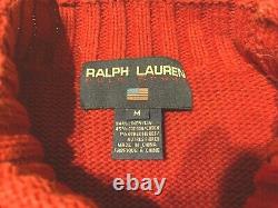 Vintage Ralph Lauren POLO SPORT Equestrian Bear Hand Knit Sweater Medium RARE