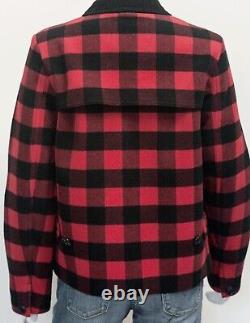 Vintage Ralph Lauren Red Black Buffalo Check Plaid Lined Wool Jacket SM
