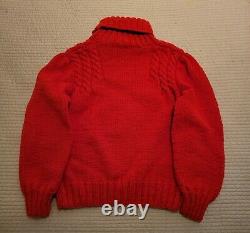 Vintage Ralph Lauren Red Turtleneck Heavy Weight Wool Womens Sweater Size Medium