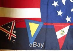 Vintage Ralph Lauren Yacht Club Polo Silk Scarf Flag Multicolor Gold Red Blue
