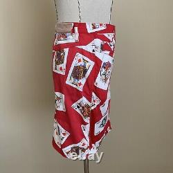 Vintage Rare 90s Moschino Jeans Playing Cards Novelty Print Poker Skirt sz 8