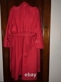 Vintage Rare London Fog Trench Coat Red Belted Lined Water Resistant 1x / 16