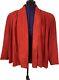Vintage Rare Maxima For Neiman Marcus Red Suede Open Front Jacket Medium