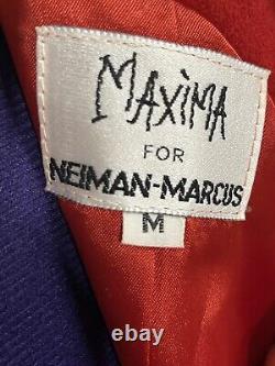 Vintage Rare Maxima for Neiman Marcus Red Suede Open Front Jacket Medium