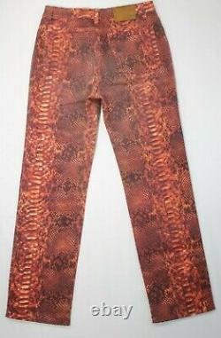 Vintage Rare Roberto Cavalli Orange Red Scales Jeans Size 31