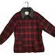 Vintage Rare Woolrich Womens Red And Black Plaid Wool Full Zip Jacket Size M